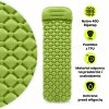 Ultralekki materac dmuchany jednoosobowy do spania na kemping i trekking HyperMotion Campmat – 190x56 cm – zielony